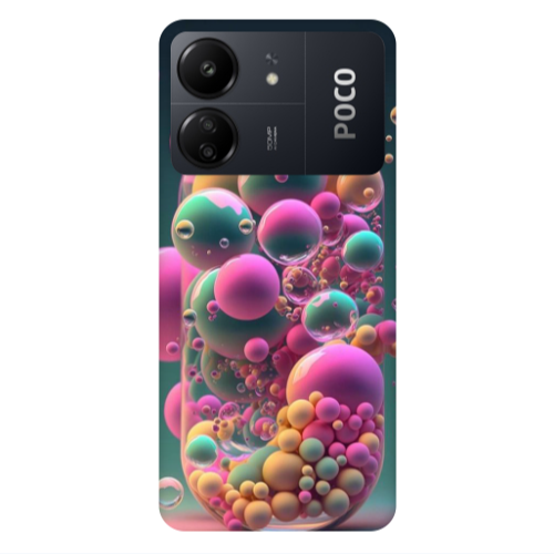 Xiaomi Poco C65 Bubbles Transparent Silicone TPU Θήκη