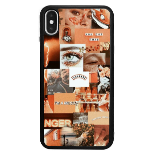 Apple iPhone X Peachy Haze Black Glossy Θήκη