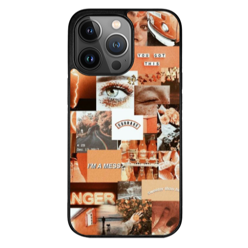 Apple iPhone 13 Pro Max Peachy Haze Black Glossy Θήκη