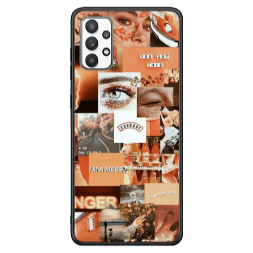 Samsung A13 4G Peachy Haze Black Glossy Θήκη