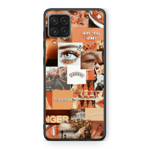 Samsung A22 4G Peachy Haze Black Glossy Θήκη