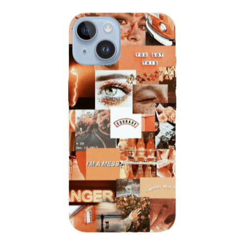 Apple iPhone 14  Peachy Haze Transparent Silicone TPU Θήκη