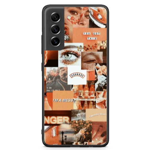 Samsung S21 FE Peachy Haze Black Glossy Θήκη