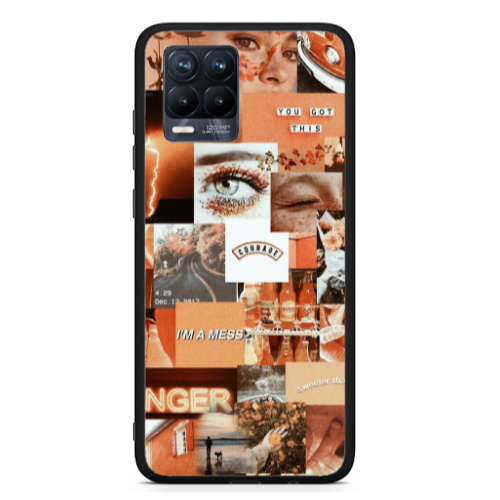Realme 8  Peachy Haze Black Glossy Θήκη
