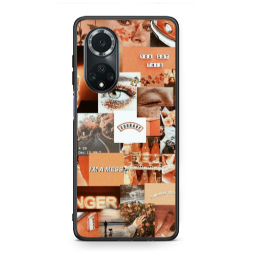 Huawei Nova 9 Peachy Haze Black Glossy Θήκη
