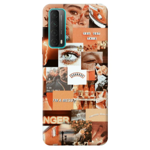 Huawei P Smart 2021 Peachy Haze Transparent Silicone TPU Θήκη