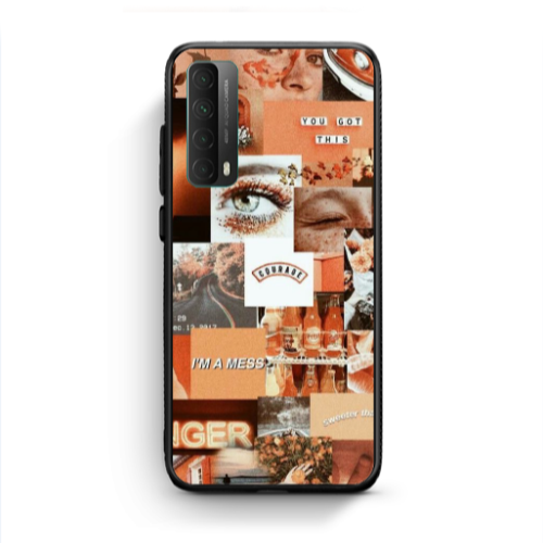Huawei P Smart 2021 Peachy Haze Black Glossy Θήκη