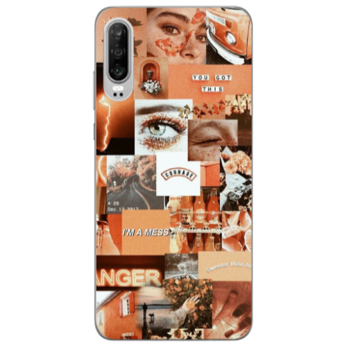 Huawei P30 Peachy Haze Transparent Silicone TPU Θήκη