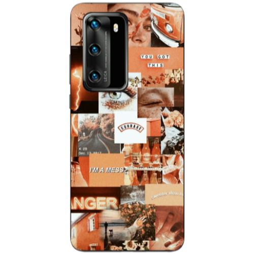 Huawei P40 Peachy Haze Transparent Silicone TPU Θήκη