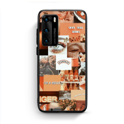 Huawei P40 Peachy Haze Black Glossy Θήκη