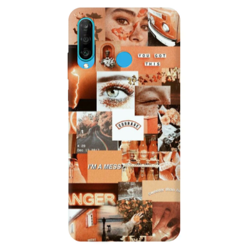 Huawei P30 Lite Peachy Haze Transparent Silicone TPU Θήκη