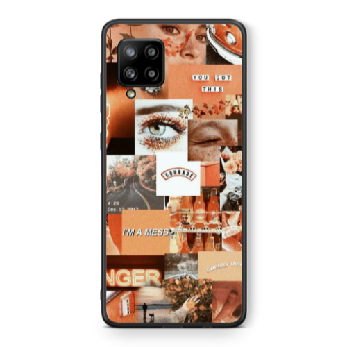 Samsung A42 5G Peachy Haze Black Glossy Θήκη