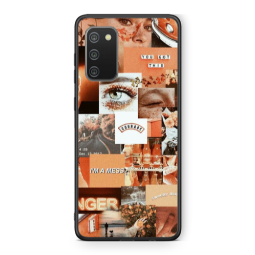 Samsung A02s Peachy Haze Black Glossy Θήκη