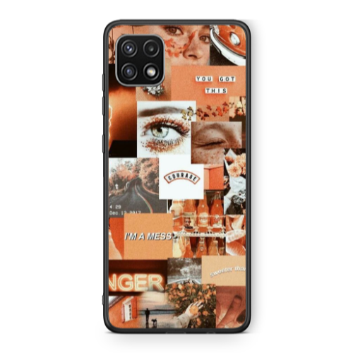 Samsung A22 5G Peachy Haze Black Glossy Θήκη