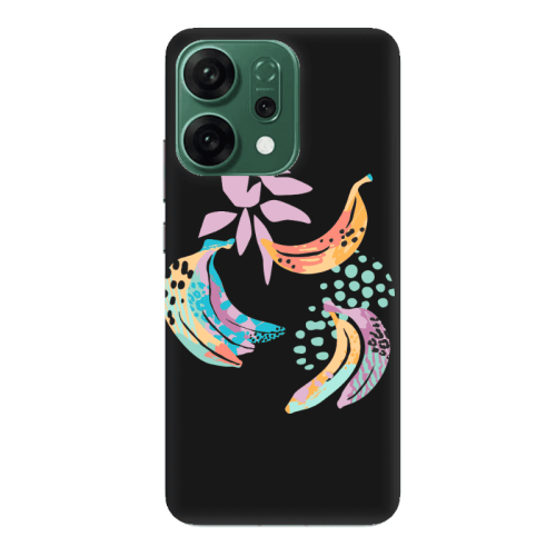Oppo RENO 14 Banana  Black Colored Silicone TPU Θήκη