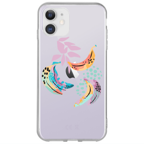 Apple iPhone 12 Banana  Transparent Silicone TPU Θήκη