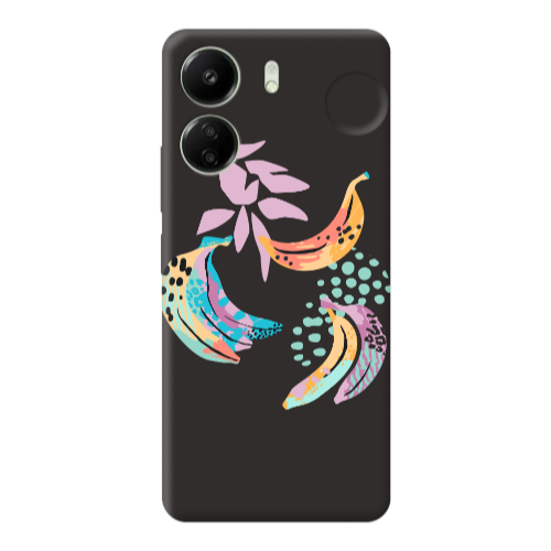 Xiaomi Redmi 13C Banana  Black Colored Silicone TPU Θήκη