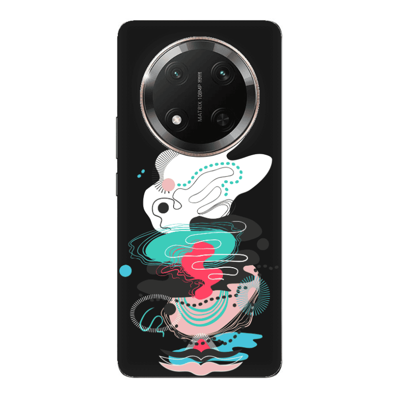 Honor Magic 7 Lite Abstract 50 Black Colored Silicone TPU Θήκη