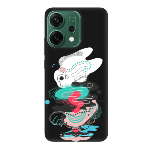 Oppo RENO 14 Abstract 50 Black Colored Silicone TPU Θήκη