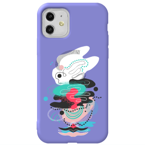 Apple iPhone 11  Abstract 50 Purple Colored Silicone TPU Θήκη