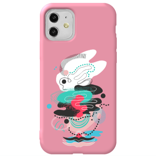 Apple iPhone 11  Abstract 50 Pink Colored Silicone TPU Θήκη