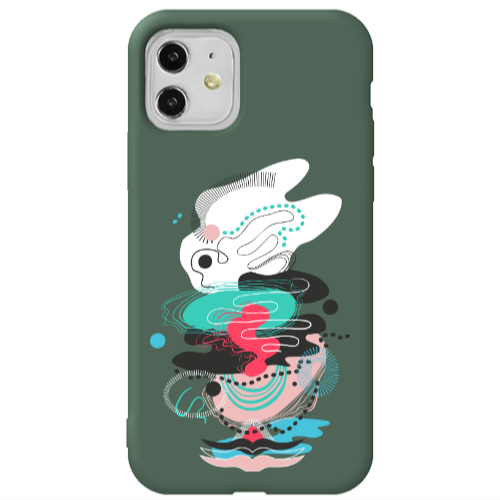 Apple iPhone 11  Abstract 50 Dark Green Colored Silicone TPU Θήκη