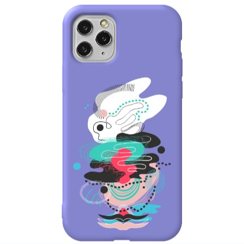 Apple iPhone 11 Pro Abstract 50 Purple Colored Silicone TPU Θήκη