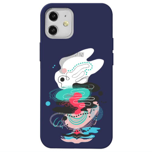 Apple iPhone 12 Abstract 50 Dark blue Colored Silicone TPU Θήκη