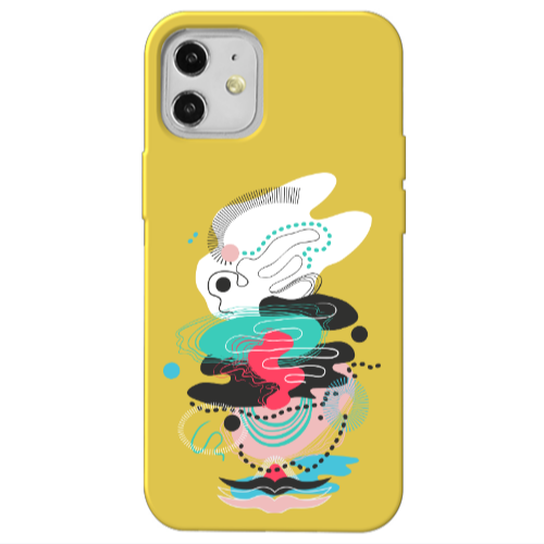 Apple iPhone 12 Abstract 50 Yellow Colored Silicone TPU Θήκη