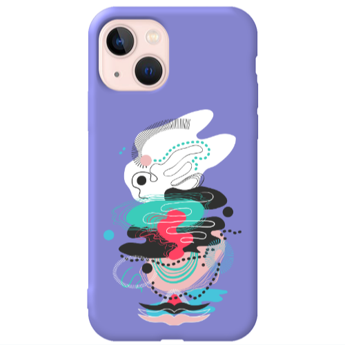 Apple iPhone 13 Abstract 50 Purple Colored Silicone TPU Θήκη