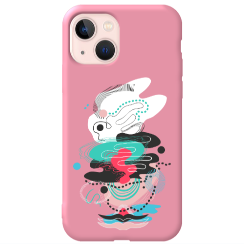 Apple iPhone 13 Abstract 50 Pink Colored Silicone TPU Θήκη