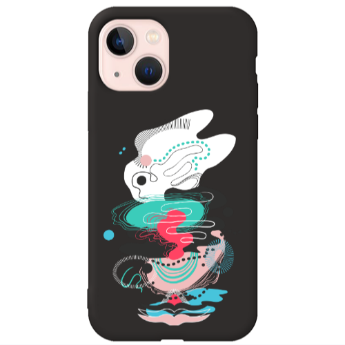Apple iPhone 13 Abstract 50 Black Colored Silicone TPU Θήκη