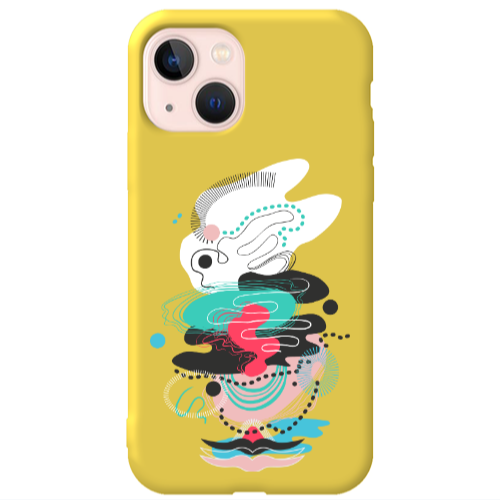 Apple iPhone 13 Abstract 50 Yellow Colored Silicone TPU Θήκη