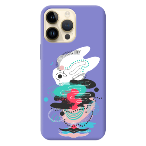 Apple iPhone 13 Pro Max Abstract 50 Purple Colored Silicone TPU Θήκη