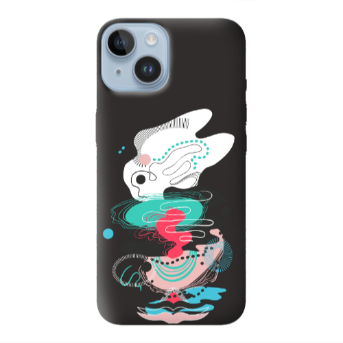 Apple iPhone 14  Abstract 50 Black Colored Silicone TPU Θήκη