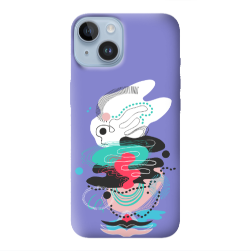 Apple iPhone 14 Plus Abstract 50 Purple Colored Silicone TPU Θήκη