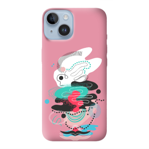 Apple iPhone 14 Plus Abstract 50 Pink Colored Silicone TPU Θήκη
