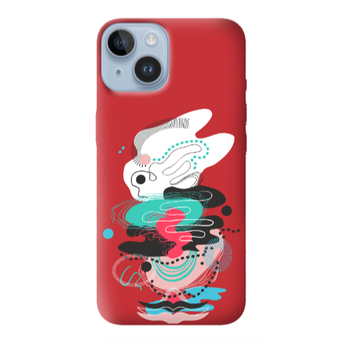 Apple iPhone 14 Plus Abstract 50 Red Colored Silicone TPU Θήκη