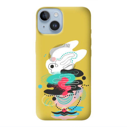 Apple iPhone 14 Plus Abstract 50 Yellow Colored Silicone TPU Θήκη