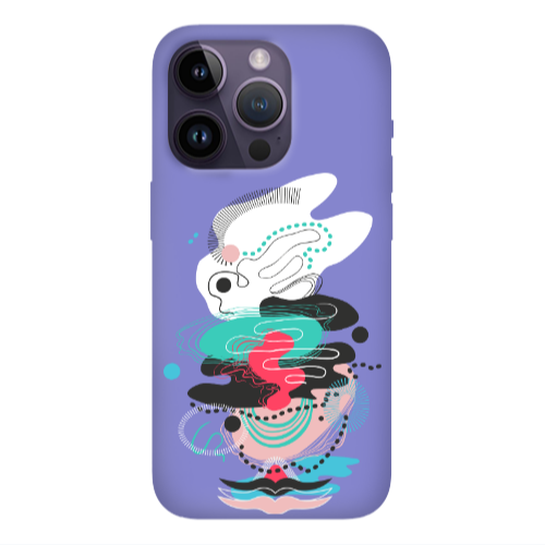 Apple iPhone 14 Pro  Abstract 50 Purple Colored Silicone TPU Θήκη