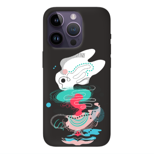 Apple iPhone 14 Pro Max Abstract 50 Black Colored Silicone TPU Θήκη