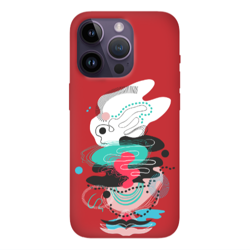 Apple iPhone 14 Pro Max Abstract 50 Red Colored Silicone TPU Θήκη