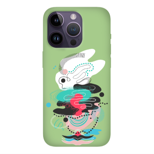 Apple iPhone 14 Pro Max Abstract 50 Light Green Colored Silicone TPU Θήκη
