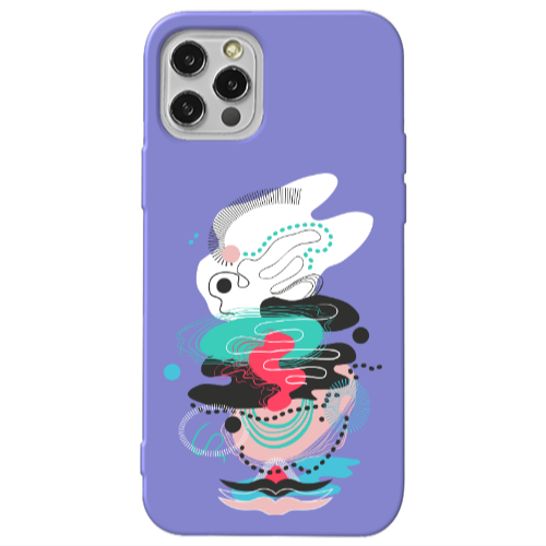 Apple iPhone 13 Pro Abstract 50 Purple Colored Silicone TPU Θήκη