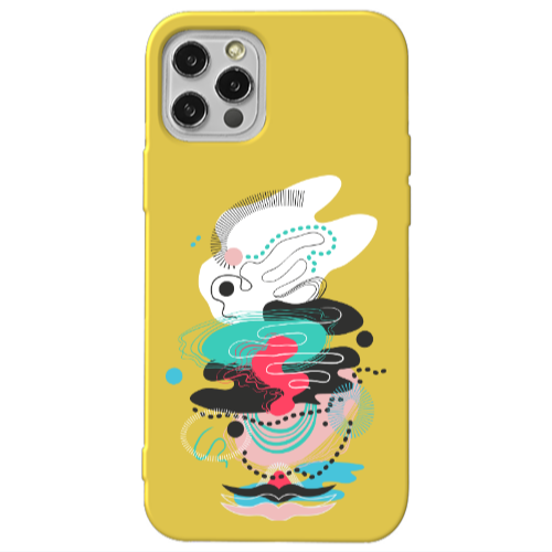 Apple iPhone 12 Pro Abstract 50 Yellow Colored Silicone TPU Θήκη