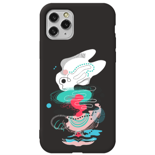 Apple iPhone 11 Pro Max Abstract 50 Black Colored Silicone TPU Θήκη