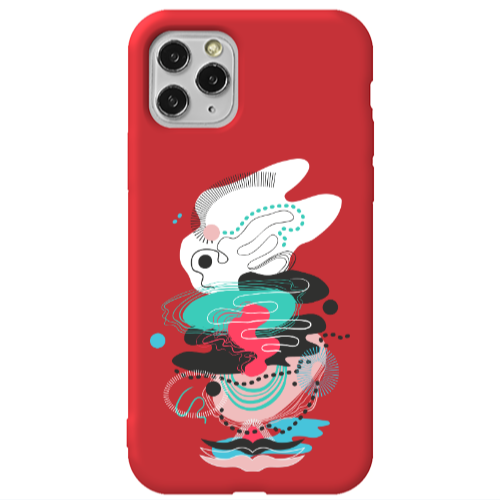 Apple iPhone 11 Pro Max Abstract 50 Red Colored Silicone TPU Θήκη