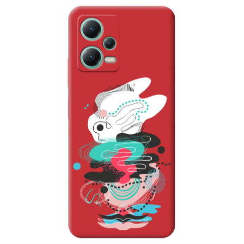 Xiaomi Redmi Note 12 Pro 5G Abstract 50 Red Colored Silicone TPU Θήκη