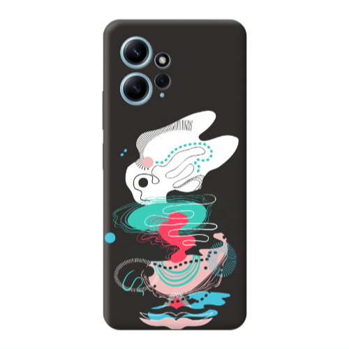 Xiaomi Redmi Note 12 4G Abstract 50 Black Colored Silicone TPU Θήκη