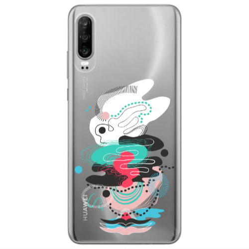 Huawei P30 Abstract 50 Transparent Silicone TPU Θήκη